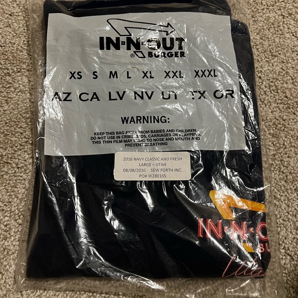In N Out NWT Large Classic t-shirt